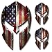 Thin Spartan Gladiator Helmet Decal Bumper Sticker for Car Truck Auto Universal fit Peel and Stick 3M Adhesive to Honor Dispatch Tow Truck EMS First Responder (American Flag)