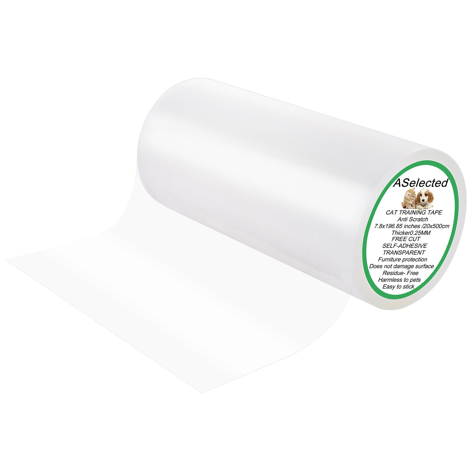ASelected Anti Scratch Cat Furniture Protector 20cm x 5meter Door Protector from Dog Scratching Furniture Protectors Training Tape for Carpet, Sofa, Couch, Door