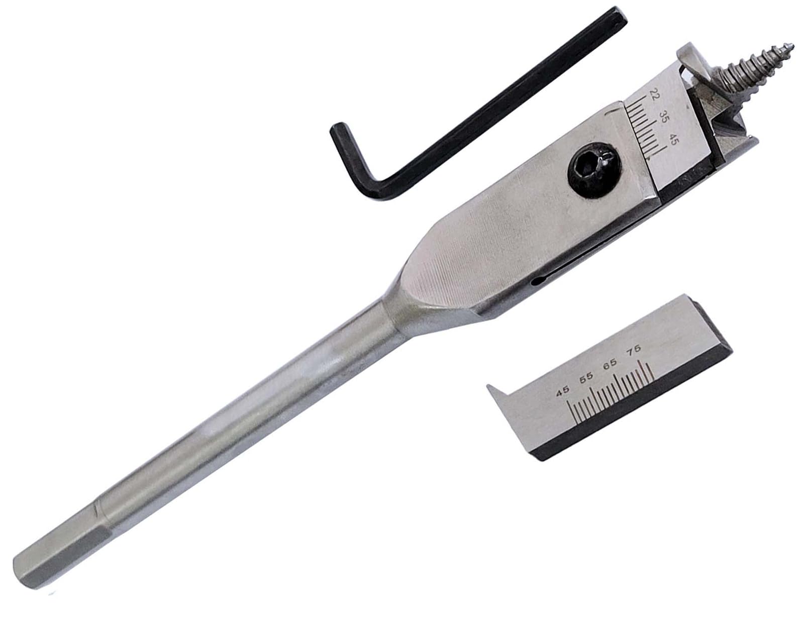 22-76mm Adjustable Spade Bit Tool Expansive Flat Woodworking Boring Drill Bit Set