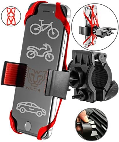 Phone Mount for Bike, Car cd, air vent. Universal Holder for Cell Phone, Bicycle, Motorcycle Handlebar. Bike Accessories. Fits any iPhone X 8 7 6 plus. Adjustable and Compatible with Most Smart Phones