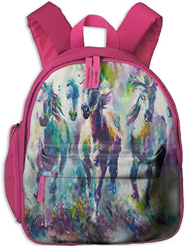 Toddler Pre School Backpack Boy&amp;girl's Watercolor Running Horse Book Bag