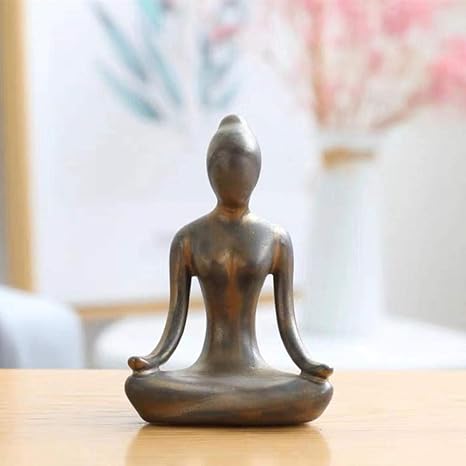 Amazon ミニマリストクリエイティブヨガガールオーナメントホームデコレーションセラミック抽象芸術クラフトヨガポーズ置物ギフト Gold B 置物 オブジェ オンライン通販