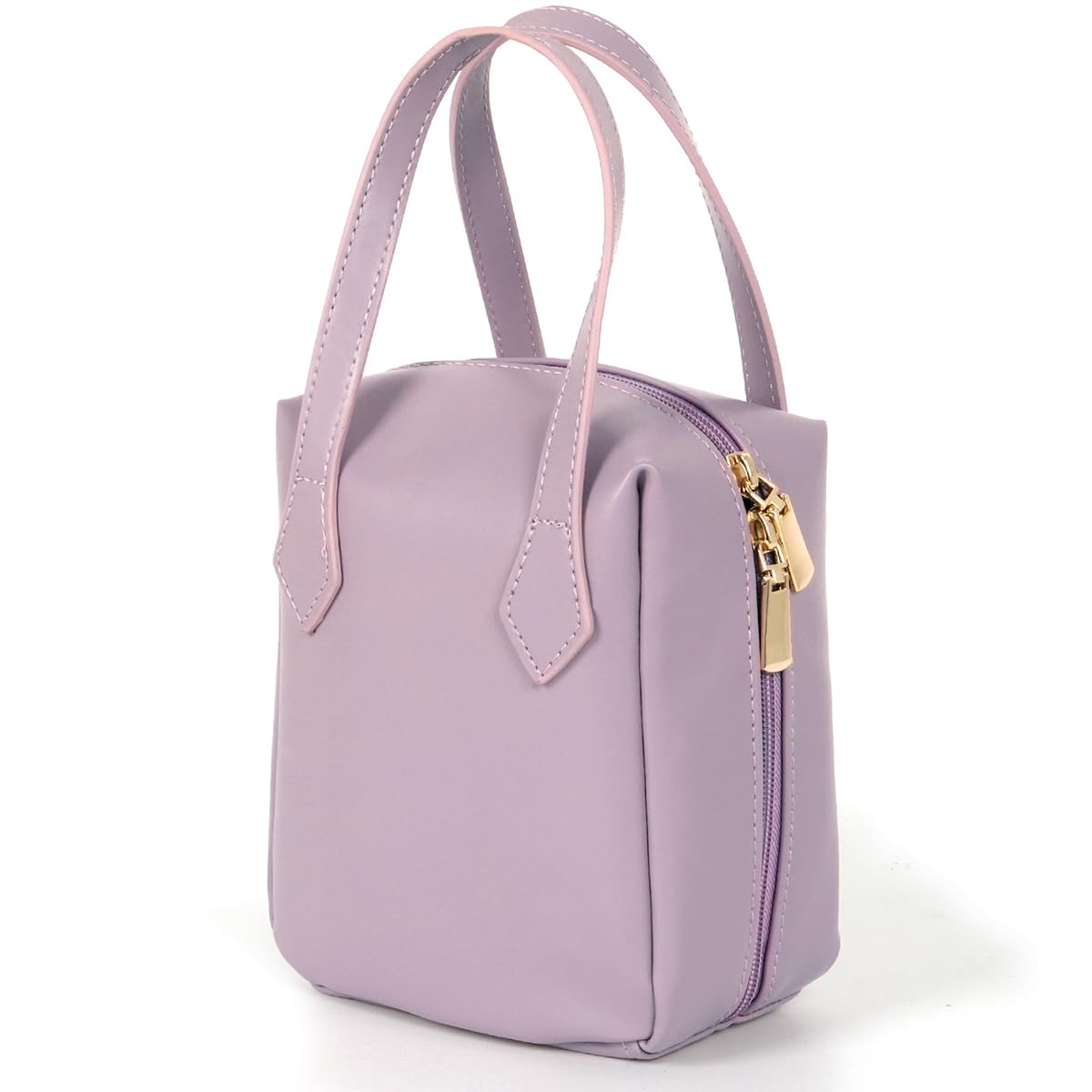 Travel Makeup Bag, Large Capacity Cosmetic Bag for Women Girls, Wide Open Make up Bag Pouch with Compartments Handles Zippers, Portable Travel Cosmetic Toiletry Wash Storage Organiser Bag (Purple)