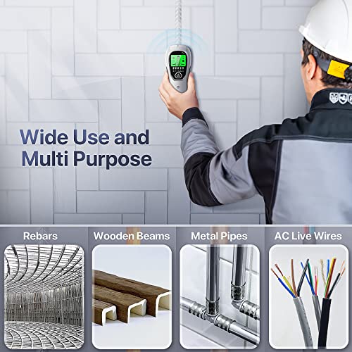 Stud Finder Sensor Wall Scanner, M MARSIAN 5 in 1 Electronic Stud Locator with LCD Display, Sound Warning and Auto Calibration, Beam Finder, Center Finding for Wood Metal Studs, LIVE AC Wire Detection