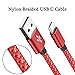 USB Type C Cable, OULUOQI USB C Cable 3 Pack(6ft) Nylon Braided Fast Charger Cord Compatible Samsung Galaxy S9 Note 9 8 S8 Plus,LG V30 V20 G6 G5,Google Pixel,Nintendo Switch, MacBook(Red)