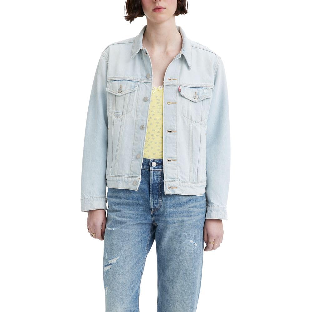 Levi's Women's Ex-Boyfriend Trucker Jacket (Standard And Plus), (New) Shattered Glass, Small Image