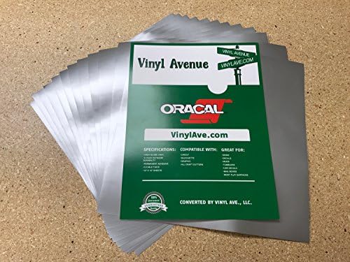 Vinyl Avenue's Oracal 651 - 12"x12", 12pack Sheets (12" x 12" - 12 Pack, Silver Metallic)