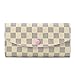 Checkered Wallets for Women Emilie Bifold Wallet Leather Large Purse RFID Blocking with Card Holder Organizer (White)