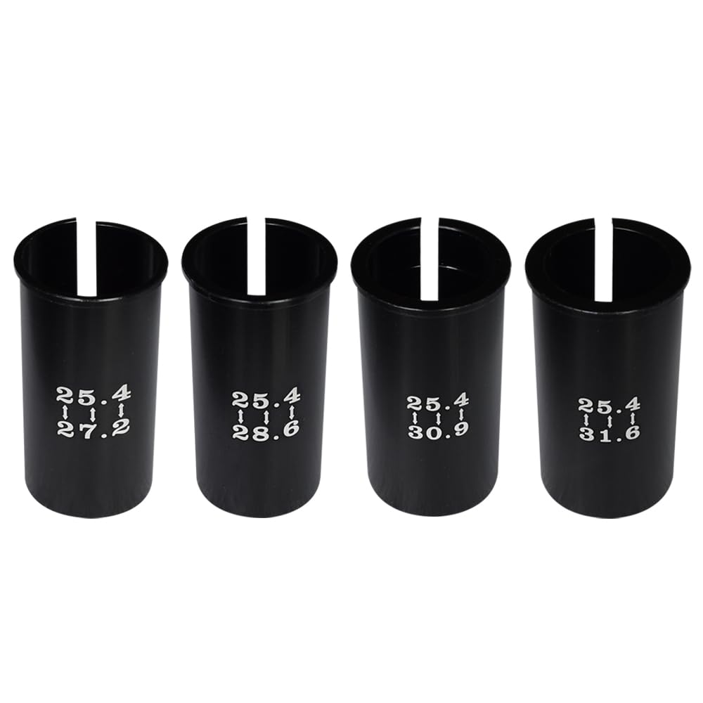 Pirhosigma Set of 4 Sizes Bike Seat Post Adapter Shim Seat Post Adapter Bicycle Seat Tube Conversion Sleeve 25.4mm to 27.2/28.6/30.9/31.6mm 60mm Length Aluminum Alloy for Road Mountain Bike MTB