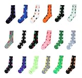 5 Pair Marijuana Weed Leaf Printed Cotton High Socks (Mix Color) (Mix Color)