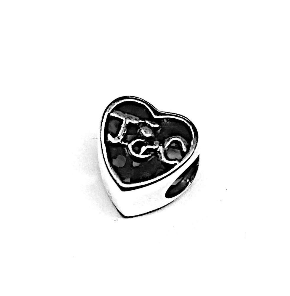 Outlander Inspired 925 Sterling Silver Precious Metal Traditional Scottish Design Keepsake Love Heart Shape Bracelet Bead Charm