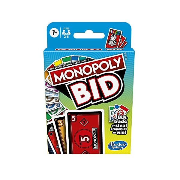 Monopoly-Bid-Game-Quick-Playing-Card-Game-For-4-Players-Game-For-Families-and-Kids-Ages-7-and-Up Monopoly Bid Game, Quick-Playing Card Game For 4 Players, Game For Families and Kids Ages 7 and Up