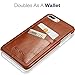 KAVAJ iPhone 8 Plus iPhone 7 Plus Case Leather Tokyo Cognac-Brown Slim-Fit Genuine Leather iPhone 8 Plus Wallet Case Leather Bumper Case with Business Card Holder Cover for Apple iPhone8 Plus