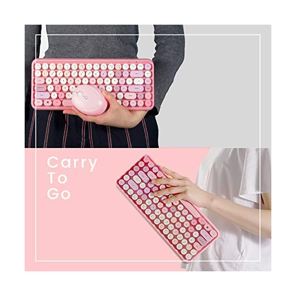 Perixx-PERIDUO-713-Wireless-24-GHz-Mini-Keyboard-and-Mouse-Combo-Retro-Round-Key-Caps-Pastel-Pink-UK-Layout Perixx PERIDUO-713 Wireless 2.4 GHz Cute Keyboard and Mouse Combo, Retro Round Key Caps, UK Layout, Pastel Pink