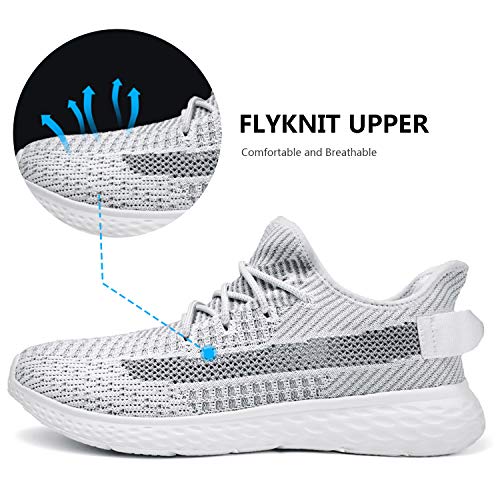 Men's Walking Shoes Casual Sneakers - Athletic Running Non-Slip Lightweight Outdoor Fashion Sneaker MS1936-Grey-US10