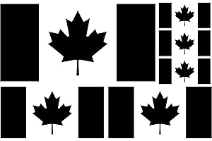 6 Pc Canada Flag Sticker Vinyl Maple Leaf National Country Decal Stickers Waterproof Canadian Flag Stickers for Car, Truck, W