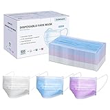3-Ply Disposable Face Mask, 60 Pcs Individually Packed Earloop Face Masks in 3 Colors, FDA Approved Hypoallergenic Surgical Face Masks, Protection from Dust, Bacteria and Flu