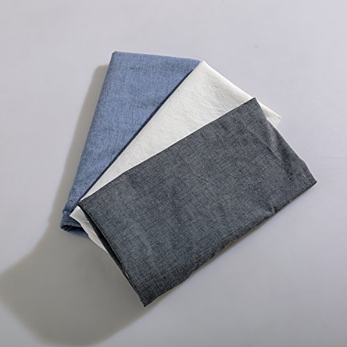 Evolive 100% Cotton Pre-Washed Melange Grey Body Pillow Cover/Case 21"x 54" with Zipper Closure (Neutral Grey, 21“x54)