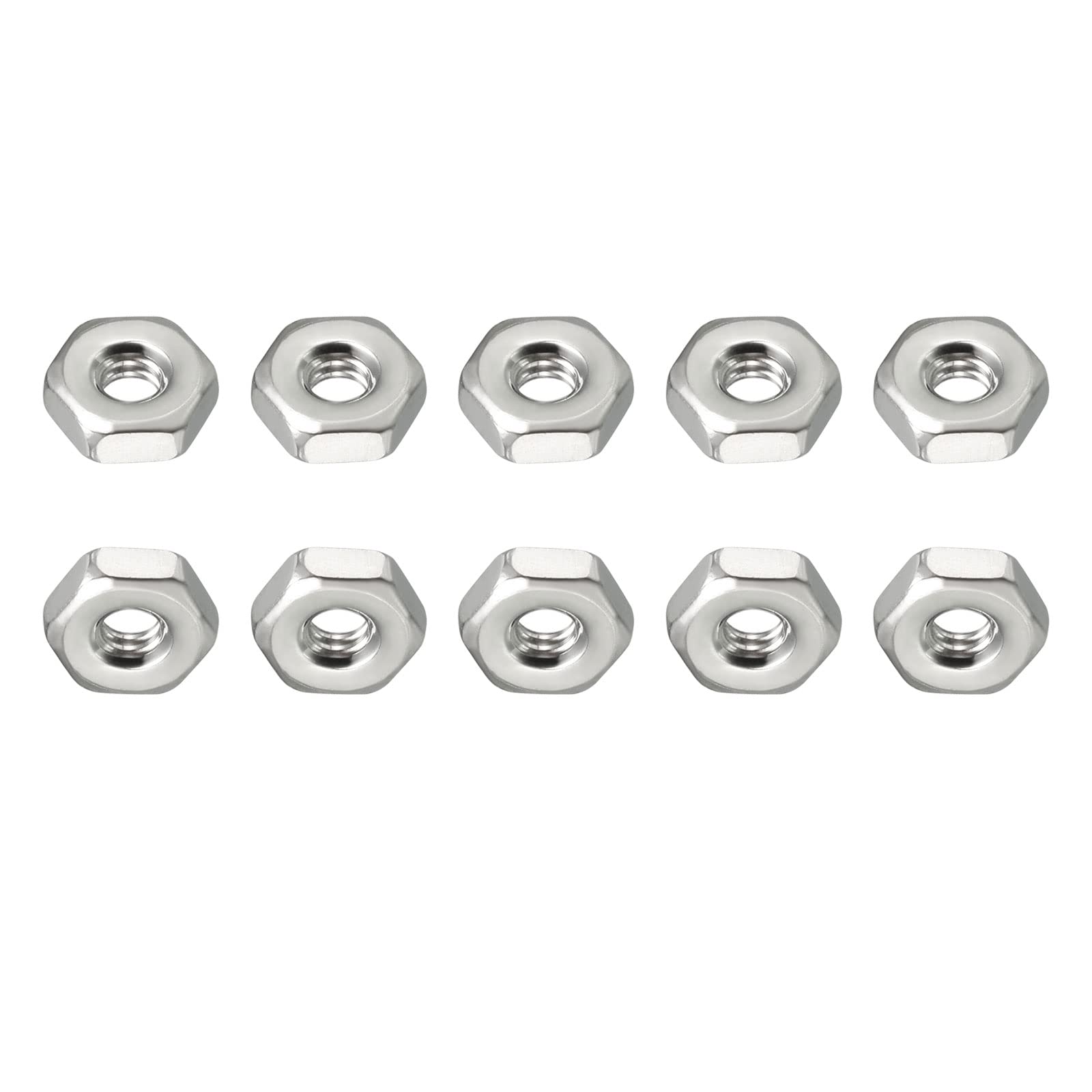 DTGN #6-32(UNC) Hex Nuts - 100Pack - Good for Home Garage Repair - 304 Stainless Steel Hexagonal Nuts - Silver