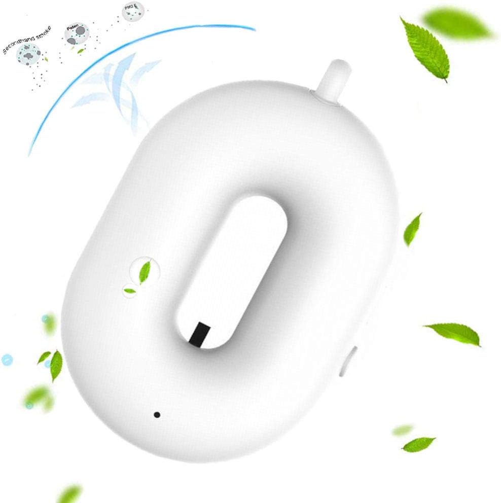 Portable Wearable Necklace Air Purifier Home Mini Air Lonizers Hang Neck Personal USB Charging Ozone Generator Personal Air Freshener Eliminates Smoke Smell Odors Dust Polle,white