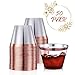 50 Rose Gold Party Cups 9 Oz Clear Plastic Cups Old Fashioned Tumblers | Rose Gold Rim Disposable Hard Party Cups for Wedding, Parties, Fancy Bridal Shower Decor