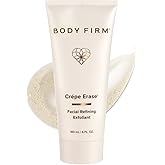 BODY FIRM Crepe Erase Refining Facial Scrub, Anti-Aging Skin Care, Exfoliating Face Wash with Gentle AHA BHA Exfoliators, Exfoliating Pre Treatment for Wrinkle & Crepe Skin, Promotes Collagen, 6 fl oz