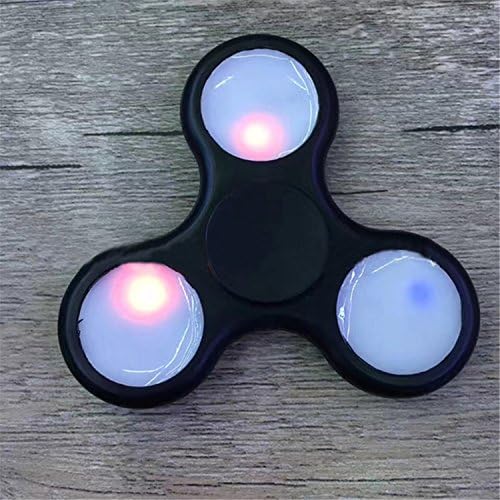 Aknoer Thame LED Light Fidget Spinner Hand Spinner Plastic Finger Focus Fidget Toys Black