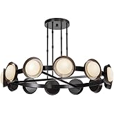 Alora Lighting Alonso 50" LED Chandelier | Urban Bronze Finish | Natural Alabaster Shade | Transitional Modern Ceiling Light 