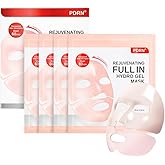 SAM'U PDRN Rejuvenating Full-In Hydrogel Mask, Visible Result Firming & Radiance Gel Mask with Collagen, Hyaluronic Acid – Elasticity & Hydration & Brightening Glow Korean Facial Mask, 4 Sheets