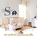 Personalized Name Elephant Animal Series - Baby Boy - Wall Decal Nursery for Home Bedroom Children (Wide 22