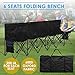 Yaheetech Portable 6 Seats Sport Sideline Folding Bench Soccer Team Bench with Sidebag and Carry Bag, 600D Oxford Double Layer Fabric, Black
