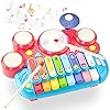 CubicFun-5-in-1-Baby-Musical-Instruments-Toddler-Toys-for-1-Year-Old-Girls-Multi-Function-Piano-Drum-Set-Early-Development-Activity-Toys-Baby-Toys-for-12-Months-2-3-4-5-6-Year-Old-Girls-Boys-Gifts 5 in 1 Baby Musical Instruments Toddler Toys for 1 Year Old Girls, Multi-Function Piano Drum Set Early Development…