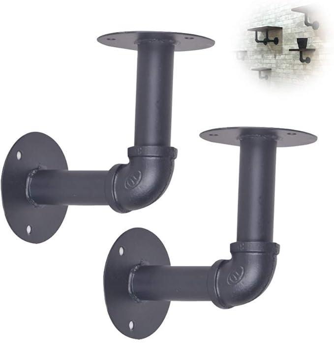 Industrielle Regalhalterungen für rustikales Rohrdekor, schwimmendes