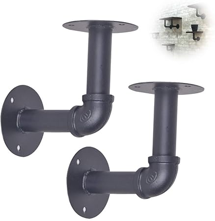 Industrielle Regalhalterungen für rustikales Rohrdekor, schwimmendes