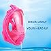 SeeWorld 180° Panoramic Full Face Snorkel Mask -Larger Viewing Area Free Breath Technology with Anti-fog and Anti-leak Snorkeling Design(Kids Pink, XS For 5-10 years kids)