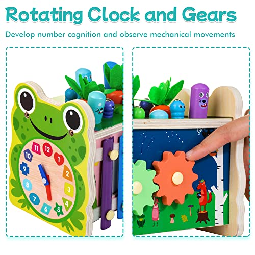 WOODMAM Wooden Montessori Hammering Pounding Toys for Toddlers, 6in1