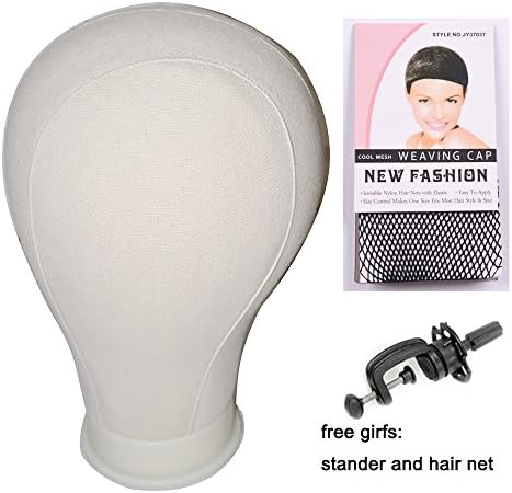 21"/22"/23"/24"/25" Beige Color Canvas Block Head For Hair Extension lace wigs Making and Display Styling mannequin Manikin Head &amp; Stander (24inch)