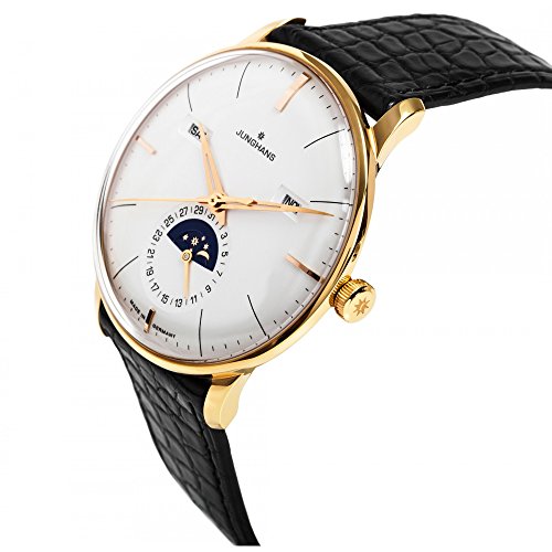 Junghans-Watch-Meister-Calendar-Automatic-Rose-Gold-PVD-Case-Matte-Silver-Dial-Day-Date-Month-027720301