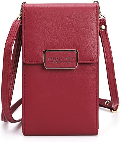 Small Crossbody Bag Messenger Bag Wallet Case Cell Phone Purse Wallet Cellphone Pouch Roomy Pockets For Women (Red, universal size)