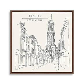 signwin Framed Canvas Wall Art Travel Architecture Sketch...