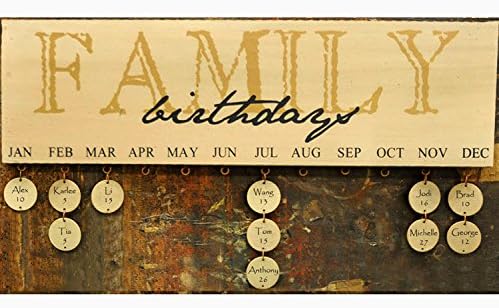 Hearthside Collection Family Birthday Calendar - Gold