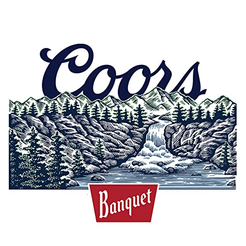 Tee Luv Men's Coors Banquet Beer Shirt Coors Waterfall Graphic T