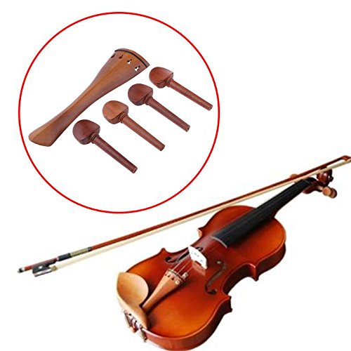 Lexiesxue 4pcs Tuning Page+1pc Jujube Wood Tailpiece Pegs For 4/4-3/4 Cello Parts Stringed Instruments Musical Accessories