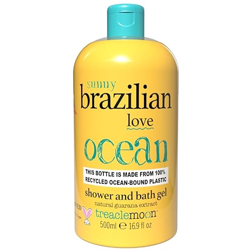 TREACLE MOON Sunny Brazilian Love Shower & Bath Gel 3 x 500ml, Coconut, Cream & Fruit Scented, Vegan, Not Tested on Animals, Natural Ingredients, Eco Packaging