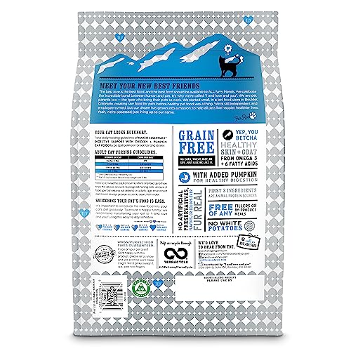 I AND LOVE AND YOU NAKED ESSENTIALS DRY CAT FOOD – CHICKEN + PUMPKIN FOR DIGESTIVE SUPPORT – GRAIN FREE, REAL MEAT, PREBIOTICS + PROBIOTICS, 3.4LB BAG