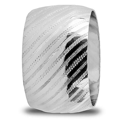 Home Collectives 13 Inch Round Elegant Serve ware Charger Plates with Matching Napkin Rings, Wedding, Dinner party, Event - Choose from our Variety of Styles and Quanties (6, Moslem Silver)
