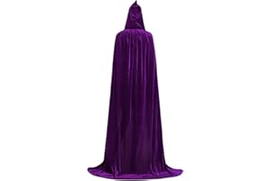 ALIZIWAY Unisex Hooded Cloak Full Long Velvet Cape for Halloween Cosplay Costumes