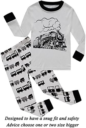 Dolphinboys Boys Pajamas Train Little Kids PJS Sets 100% Cotton Toddler Clothes Sleepwears Size 3T