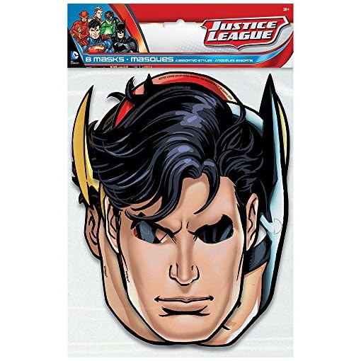 Justice League Party Masks, 8ct