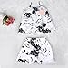 FEITONG Girls Wash Painting T-shirt Shorts Set Clothes Suit (Age:6-7Y)